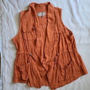 Torrid Size 1 Auburn Orange Drape Vest